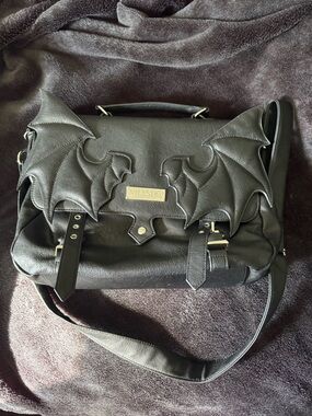 Killstar Black Batwing Logo Satchel